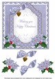 Pale Blue Poinsettia Happy Christmas Fancy 7in Decoupage Topper