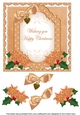 Orange Poinsettia Happy Christmas Fancy 7in Decoupage Topper