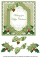 Olive Poinsettia Happy Christmas Fancy 7in Decoupage Topper