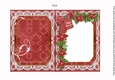 Red Poinsettia Happy Christmas 7x5in Fancy Lace Foldable Insert