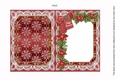 Red Robin Happy Christmas 7x5in Fancy Lace Foldable Insert
