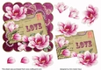 Cerise Magnolia Love 6in Decoupage Step by Step