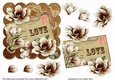 Chocolate Magnolia Love 6in Decoupage Step by Step