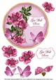 Cerise Wild Rose Get Well Soon 7in Circle Decoupage Topper