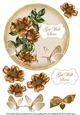 Vintage Tea Wild Rose Get Well Soon 7in Circle Decoupage Topper