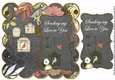 Black Birdcage Sending Love to You 8in Scallop Topper