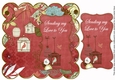 Dark Red Birdcage Sending Love to You 8in Scallop Topper