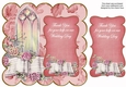 Pink Glory Window Thank you on our Wedding Day 8in Scallop Topper