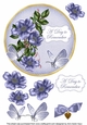 Blue Wild Rose A Day to Remember 7in Circle Decoupage Topper