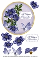 Dark Blue Wild Rose A Day to Remember 7in Circle Decoupage Topper
