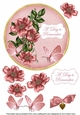 Pink Wild Rose A Day to Remember 7in Circle Decoupage Topper