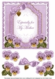 Lilac Pansy Especially for my Mother Fancy 7inch Decoupage Topper