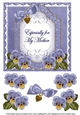 Blue Pansy Especially for my Mother Fancy 7inch Decoupage Topper