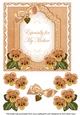 Burnt Orange Pansy Especially for my Mother Fancy 7inch Decoupage Topper