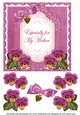 Cerise Pansy Especially for my Mother Fancy 7inch Decoupage Topper