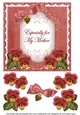 Dusky Red Pansy Especially for my Mother Fancy 7inch Decoupage Topper