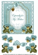 Dusky Teal Pansy Especially for my Mother Fancy 7inch Decoupage Topper