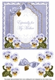 Pale Blue Pansy Especially for my Mother Fancy 7inch Decoupage Topper