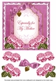 Cerise Rose Especially for my Mother Fancy 7inch Decoupage Topper