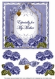 Dark Blue Rose Especially for my Mother Fancy 7inch Decoupage Topper