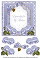 Pale Blue Rose Especially for my Mother Fancy 7inch Decoupage Topper