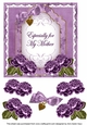 Purple Rose Especially for my Mother Fancy 7inch Decoupage Topper