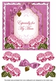 Cerise Rose Especially for my Mum Fancy 7inch Decoupage Topper