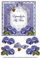 Dark Blue Rose Especially for my Mum Fancy 7inch Decoupage Topper