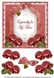 Dusky Red Rose Especially for my Mum Fancy 7inch Decoupage Topper