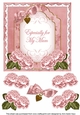 Pink Rose Especially for my Mum Fancy 7inch Decoupage Topper