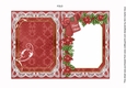 Red Poinsettia Festive Wishes 7x5in Fancy Lace Foldable Insert