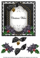 Black Poinsettia Christmas Wishes Fancy 7in Decoupage Topper
