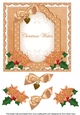 Burnt Orange Poinsettia Christmas Wishes Fancy 7in Decoupage Topper