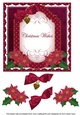 Hot Pink Poinsettia Christmas Wishes Fancy 7in Decoupage Topper