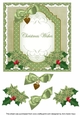 Olive Poinsettia Christmas Wishes Fancy 7in Decoupage Topper
