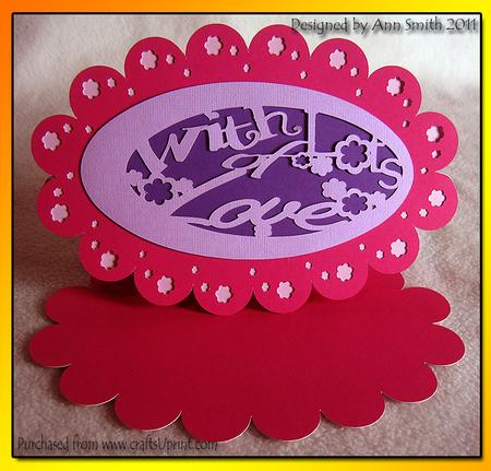 Oval Scallop 'lots of Love' Easel Card - Silhouette