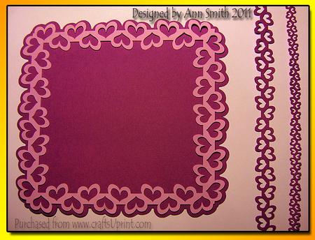 Hearts Frame and Ribbons - Silhouette