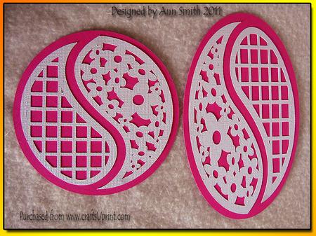 Floral Lattice Circle & Oval Panel - Ying/yang - Silhouette