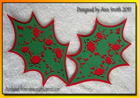 Holly Leaves Panels & Mats - Silhouette