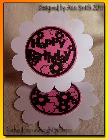 Circle Scallop Easel Card - Happy Birthday - Silhouette