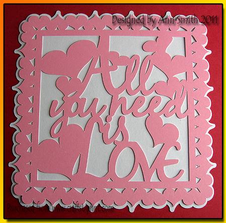 All You Need is Love Square Panel - Silhouette