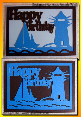 Birthday Lighthouse Panel - Silhouette