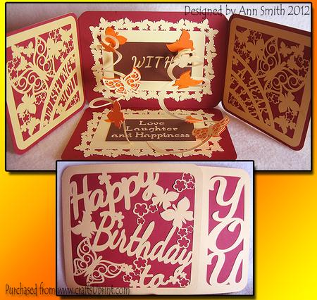 Gatefold Spring Down Card Butterflies - Birthday