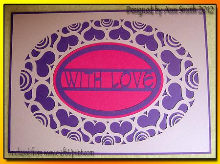 Oval Heart Panel - with Love