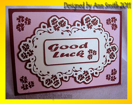 Floral Cluster Good Luck Card - Silhouette