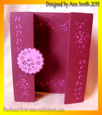 Double Gatefold Happy Birthday Card - Silhouette