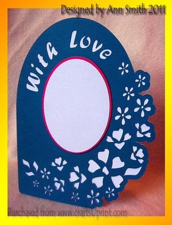 'with Love' Floral Shaped Card - Silhouette