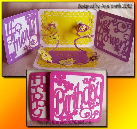 Gatefold Spring Down Card Birthday Friend / /