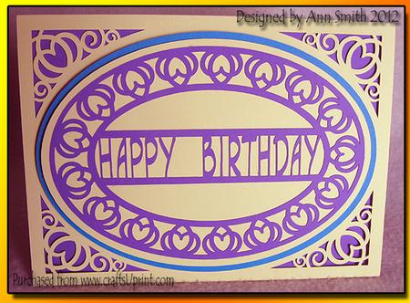Happy Birthday Flourish Oval Card - / /