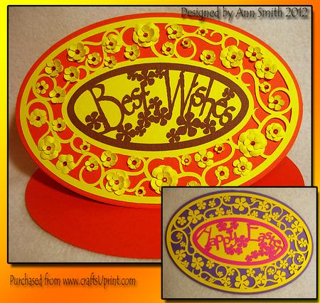 Floral Oval Best Wishes & Easter Easel Card //